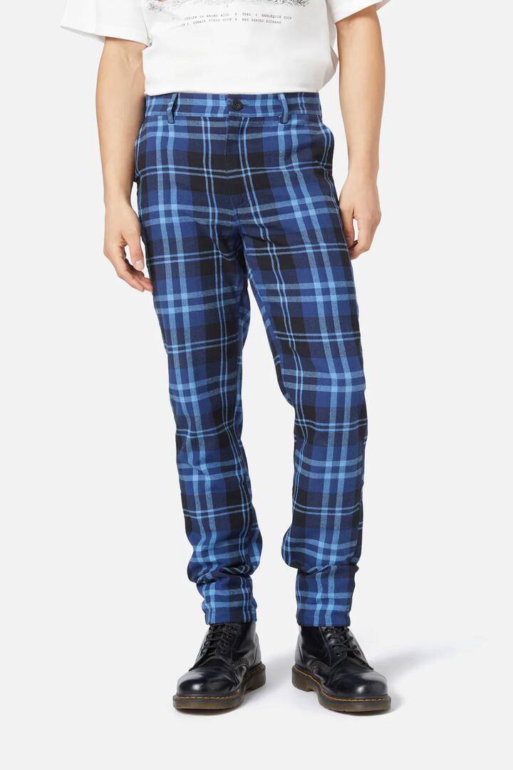Image of a model wearing Pants. Productname: Moonlit Unisex Pant in Navy colour by brand - Dangerfield