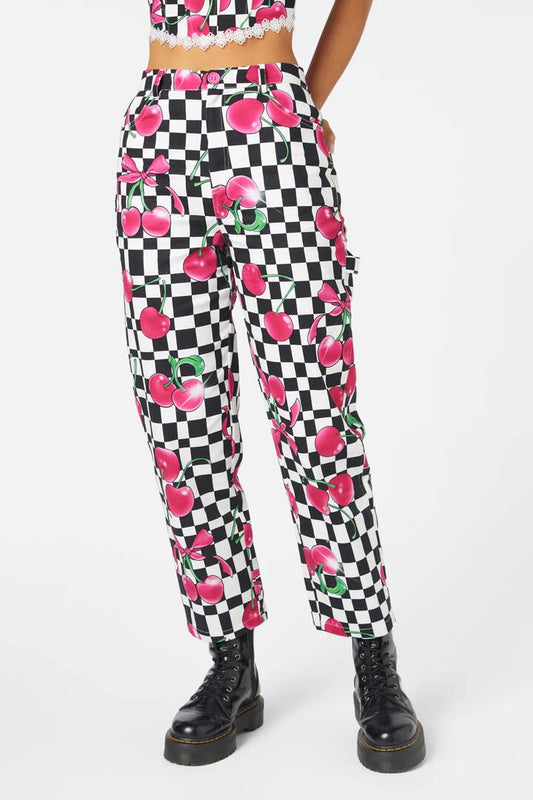 Image of a model wearing Pants. Productname: Super Psycho Pant in Black/White colour by brand - Black Friday