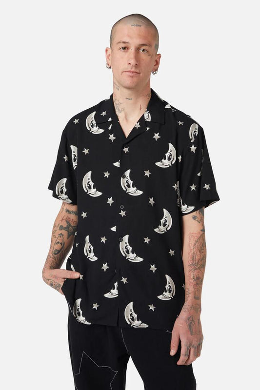 Image of a model wearing Tops. Productname: Solar Flare SS Shirt in Black colour by brand - Black Friday