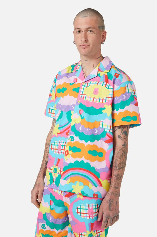 Image of a model wearing Tops. Productname: Idolise SS Shirt in Multi colour by brand - Dangerfield