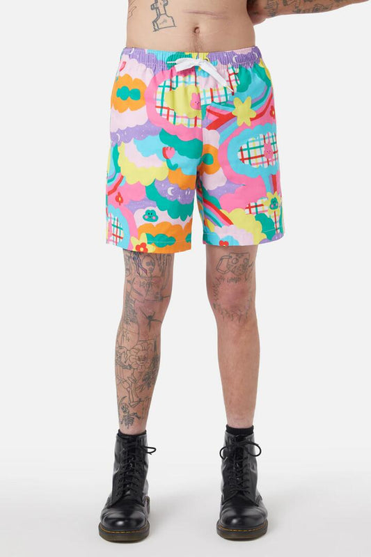 Image of a model wearing Shorts. Productname: Idolize Trunk in Multi colour by brand - Dangerfield