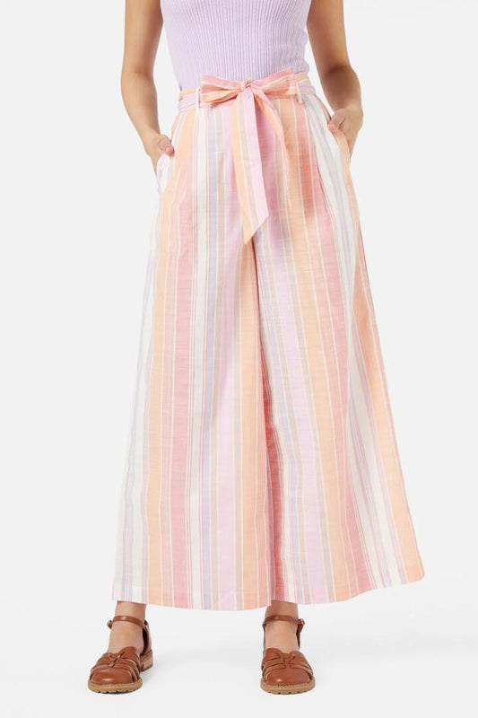 Image of a model wearing Pants. Productname: Lyvia Stripe Pant in Melon colour by brand - Princess Highway