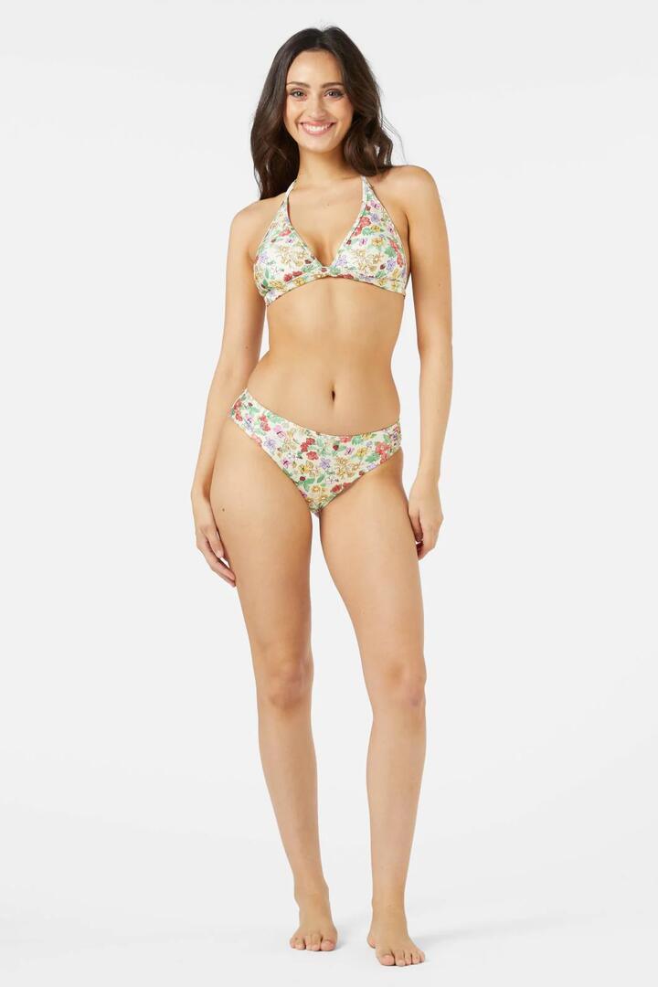 Image of Swimwear. Productname: Ella Flora Bikini Bottom in Cream colour by brand - Princess Highway
