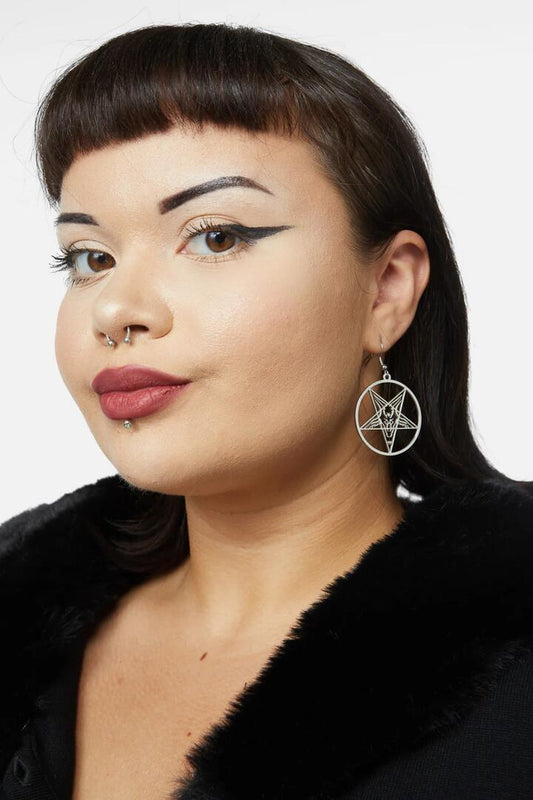 Image of Earrings. Productname: Pentagram Earrings in Silver colour by brand - Dangerfield