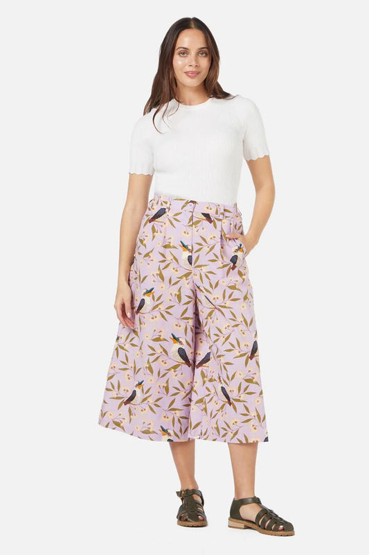 Image of a model wearing Skirts. Productname: Kookaburra Skort in Lilac colour by brand - Princess Highway