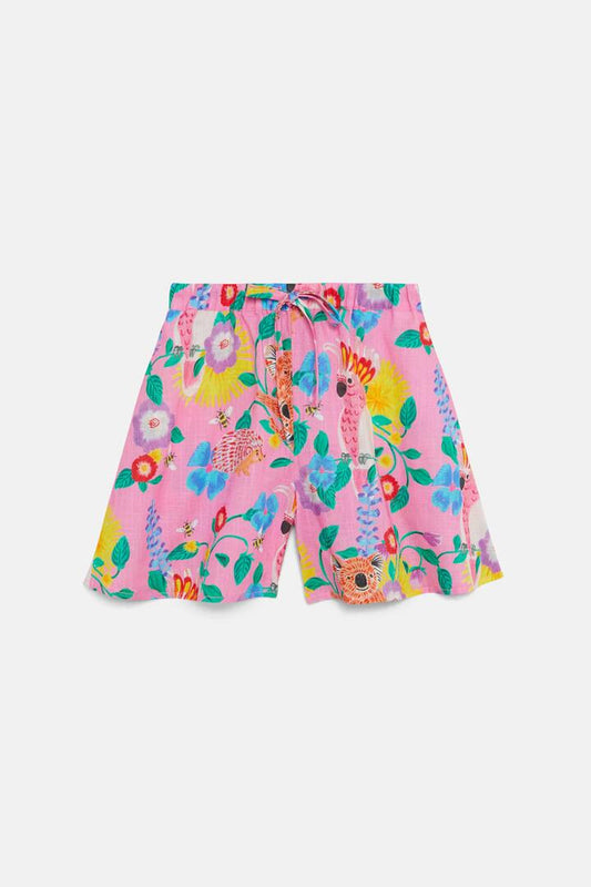 Image of a model wearing Skirts. Productname: Backyard Kids Skort in Pink colour by brand - Princess Highway Kids