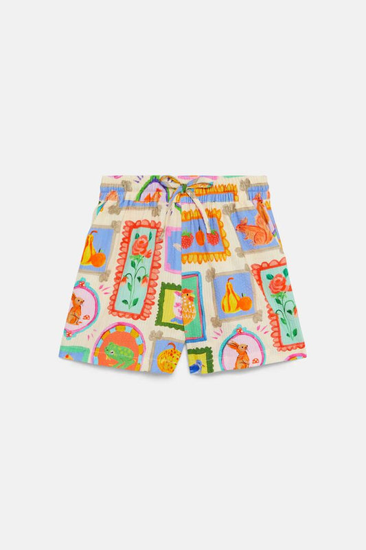Image of a model wearing Shorts. Productname: Cottage Kids Shorts in Cream colour by brand - Princess Highway Kids