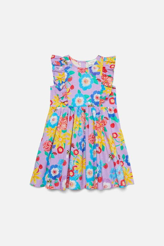 Image of a model wearing Dress. Productname: Periwinkle Kids Dress in Lilac colour by brand - Princess Highway Kids