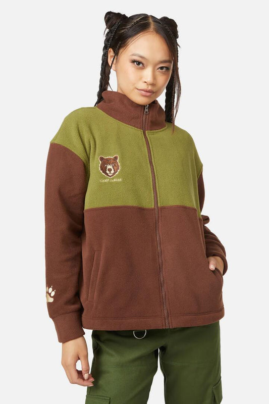 Image of a model wearing Outerwear. Productname: Camp Danger Jacket in Brown/Green colour by brand - Dangerfield