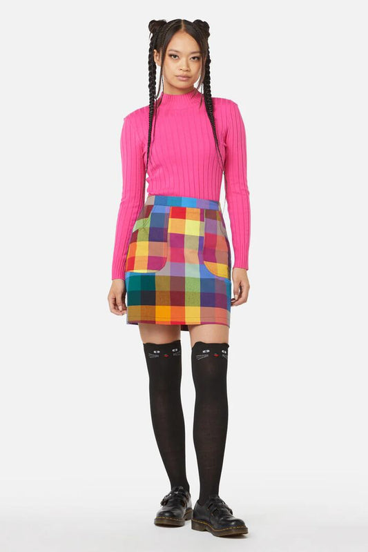 Image of a model wearing Skirts. Productname: Cosy Skirt in Multi colour by brand - Dangerfield