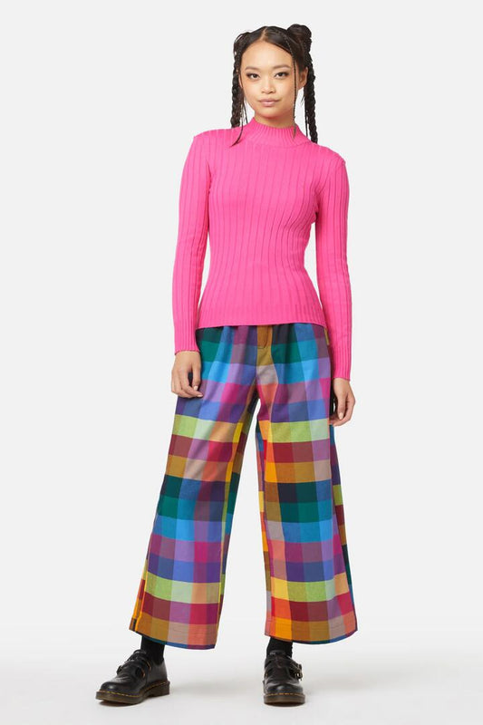 Image of a model wearing Tops. Productname: Cosy Knit in Pink colour by brand - Dangerfield