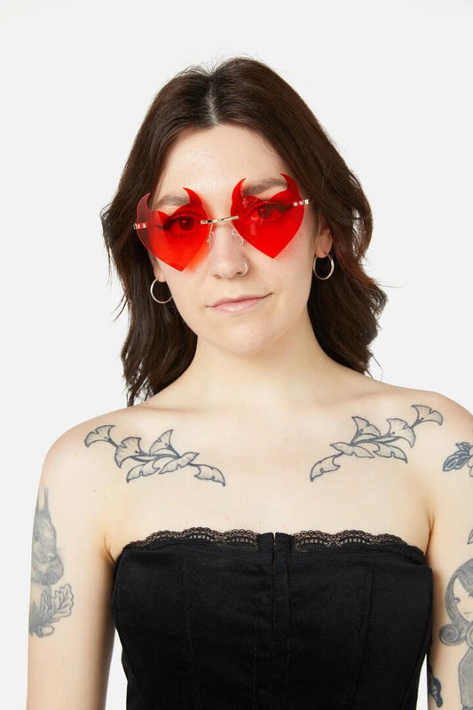 Image of Sunglasses. Productname: Red Devil Glasses in Red colour by brand - Dangerfield