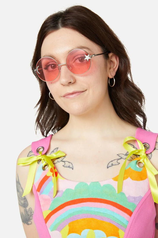 Image of Sunglasses. Productname: Pink Celestial Sunglasses in Pink colour by brand - Dangerfield