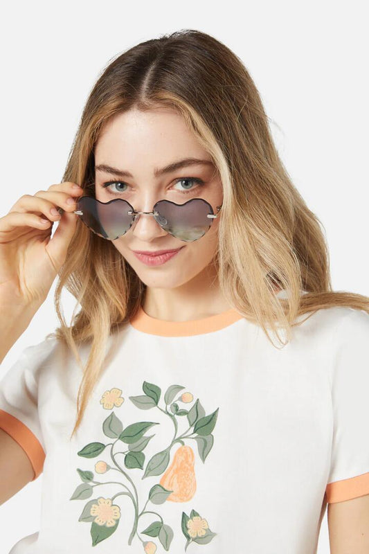 Image of Sunglasses. Productname: Green Fade Heart Sunglasses in Green Fade colour by brand - Princess Highway