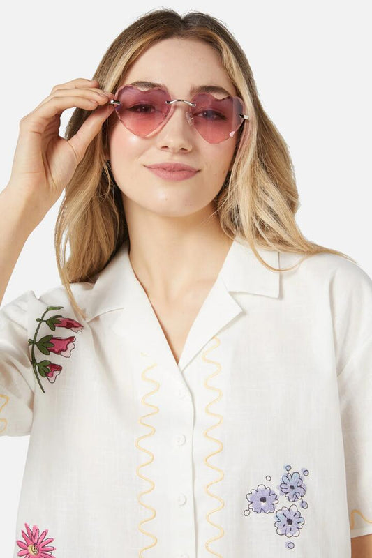 Image of Sunglasses. Productname: Lilac Pink Heart Sunglasses in Lilac Pink colour by brand - Princess Highway