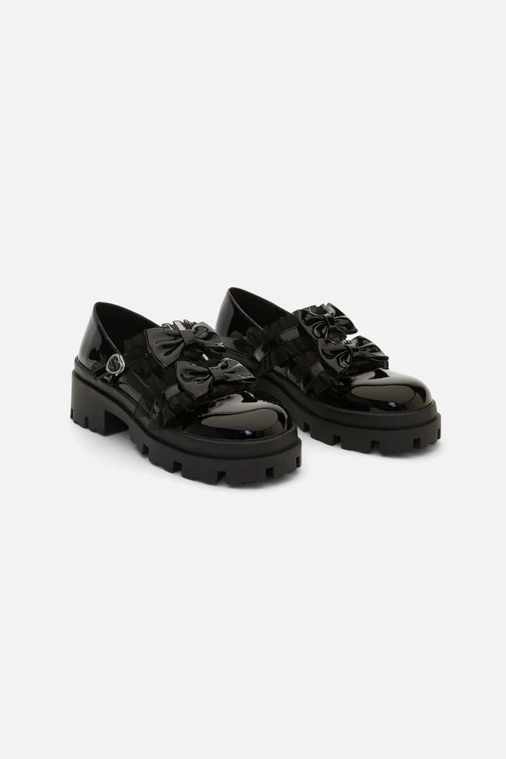 Image of Footwear. Productname: Black Bow Shoe in Black colour by brand - Dangerfield
