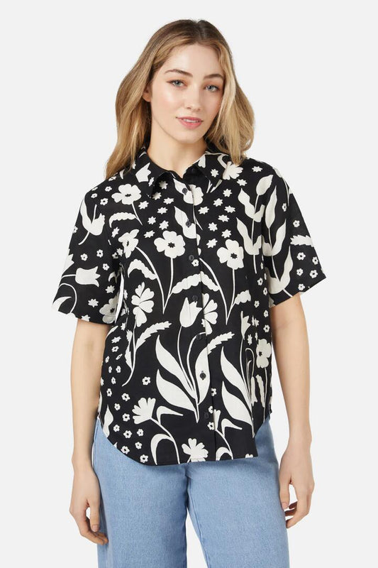 Image of a model wearing Tops. Productname: Irene Blouse in Black colour by brand - Princess Highway