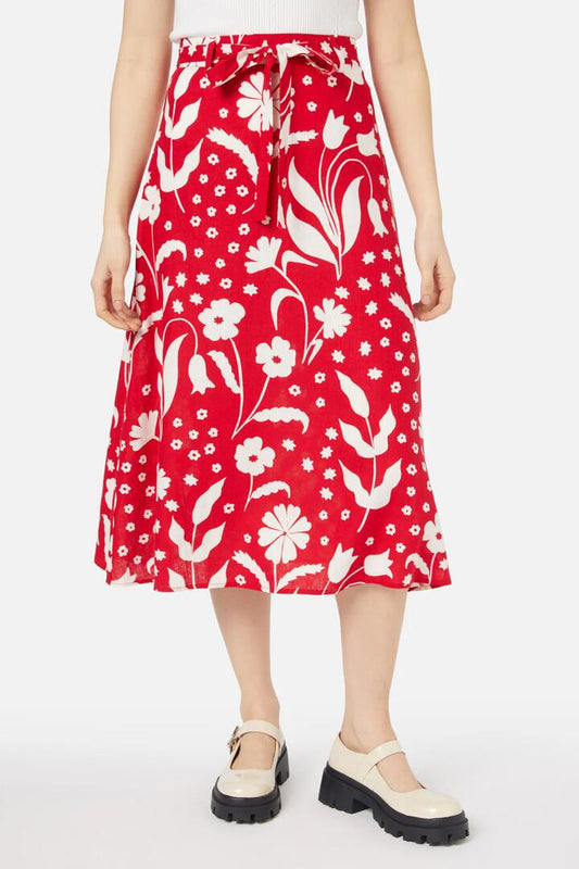 Image of a model wearing Skirts. Productname: Irene Skirt in Cherry colour by brand - Princess Highway