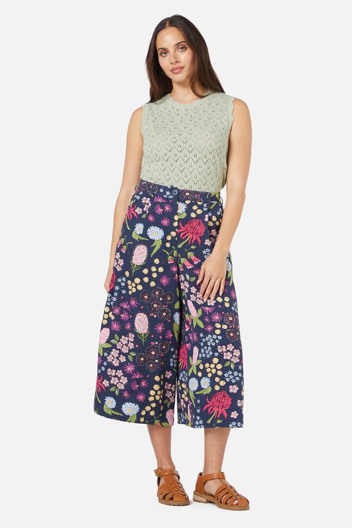 Image of a model wearing Skirts. Productname: Bouquet Skort in Navy colour by brand - Princess Highway