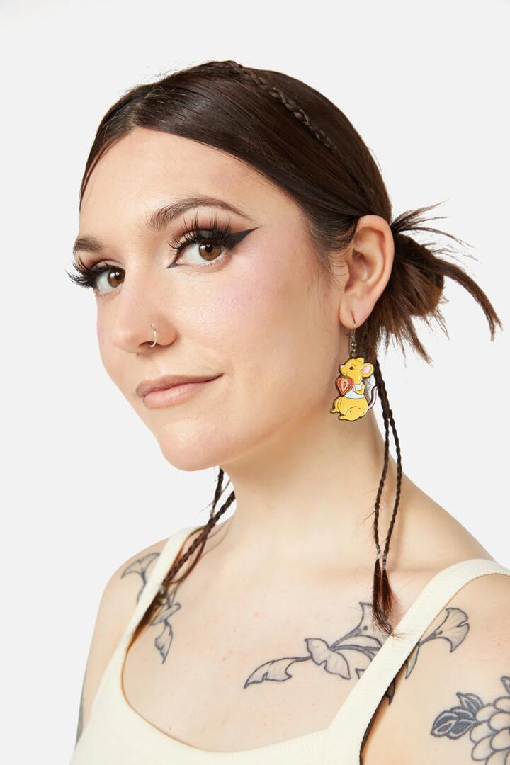 Image of Earrings. Productname: Strawberry Mouse Earrings in Multi colour by brand - Dangerfield