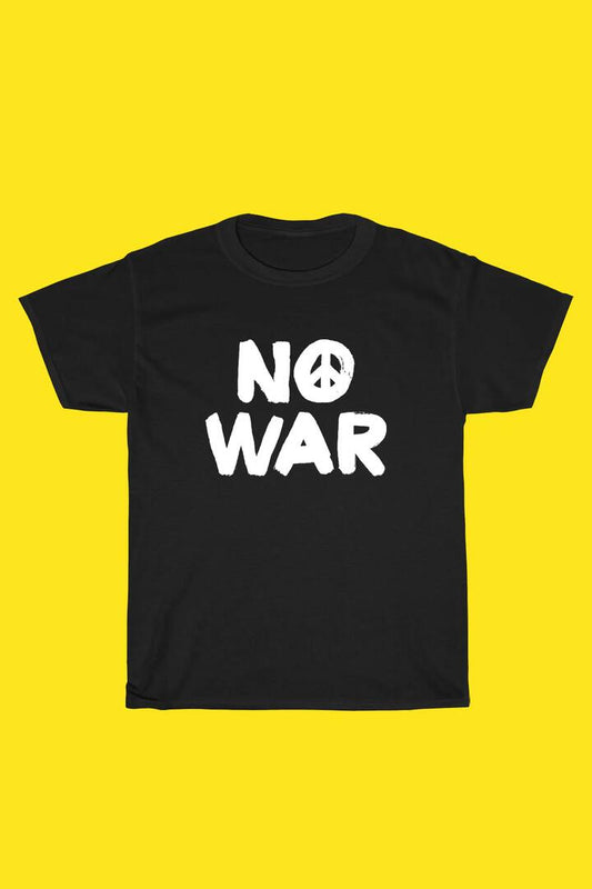 Image of a model wearing Tops. Productname: No War in Black colour by brand - Pulp Kitchen