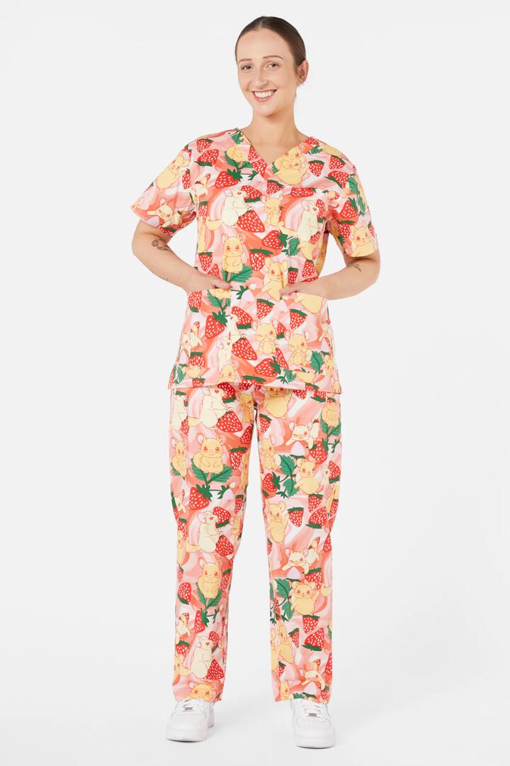 Image of a model wearing Uniforms & Workwear. Productname: Ohmeohmy Scrub Set in Pink colour by brand - Dangerfield