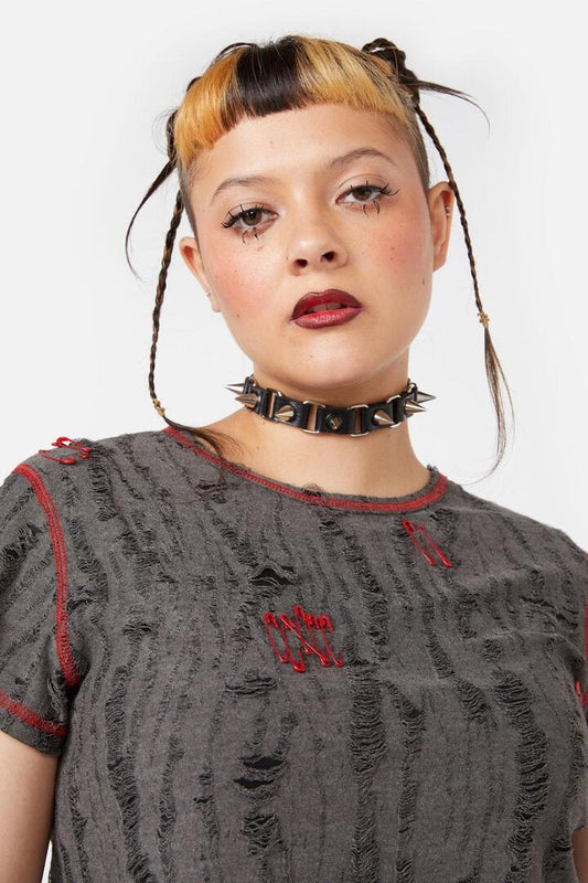 Image of Jewelry. Productname: Linked Spike Choker in Black colour by brand - Black Friday