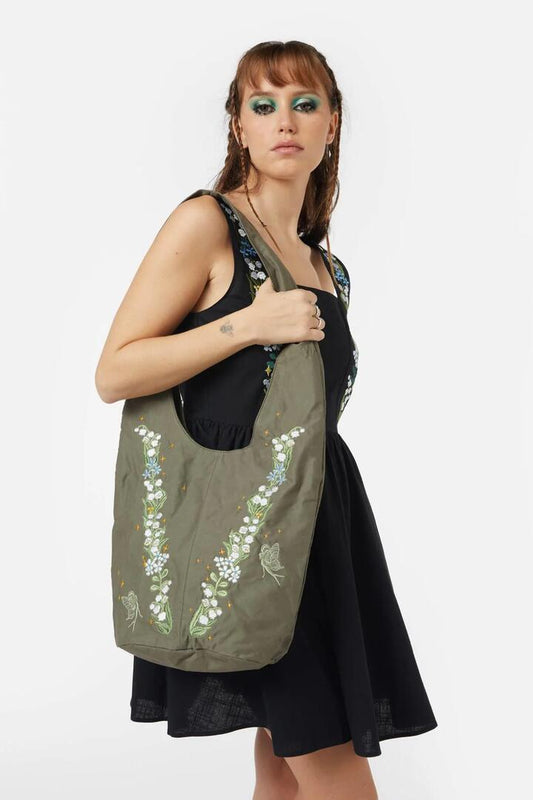 Image of Bags. Productname: Lily Slouch Bag in Forest colour by brand - Black Friday
