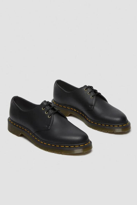 Image of Footwear. Productname: Docs Vegan 3 Eye Shoe in Black colour by brand - Dangerfield