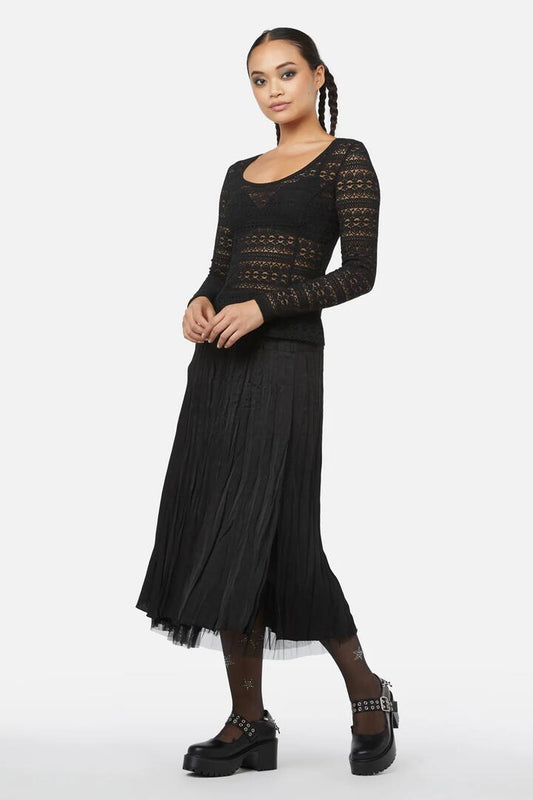 Image of a model wearing Tops. Productname: Lydia Top in Black colour by brand - Black Friday