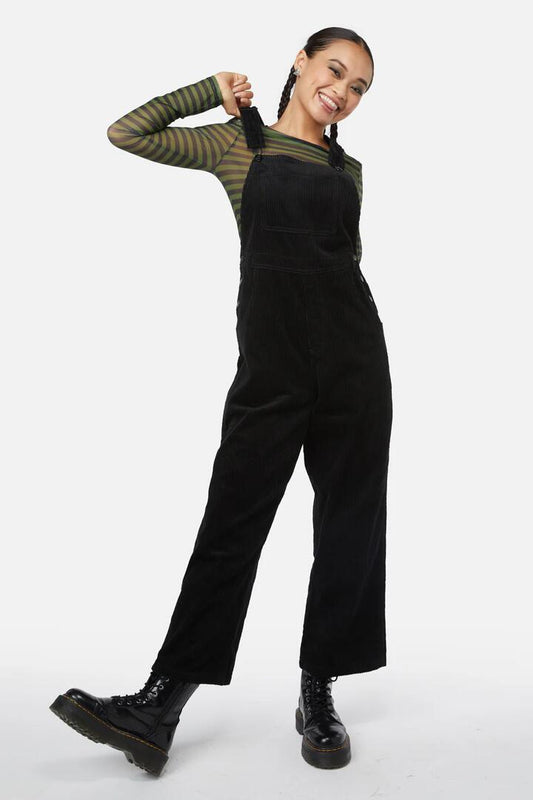 Image of a model wearing Pants. Productname: Snail Mail Overall in Black colour by brand - Black Friday