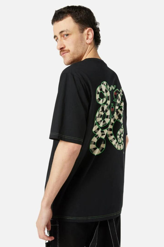 Image of a model wearing Tops. Productname: Poisonous Tee in Black colour by brand - Black Friday