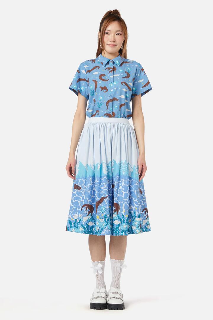 Image of a model wearing Skirts. Productname: Sunbaking Skirt in Multi colour by brand - Dangerfield
