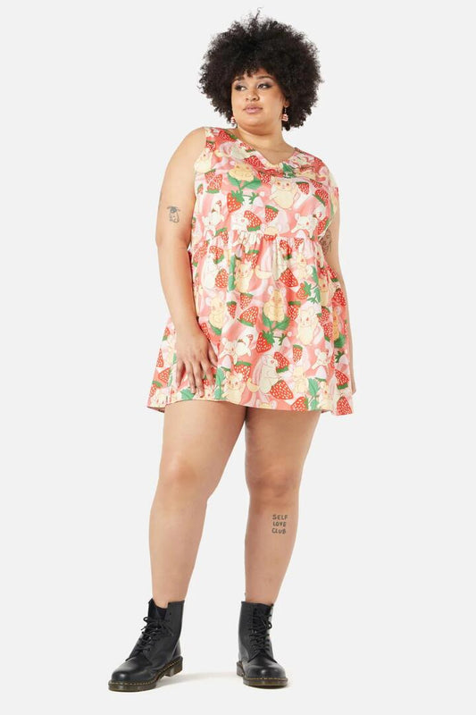 Image of a model wearing Dress. Productname: Curve Ohmeohmy Mini Dress in Multi colour by brand - Dangerfield