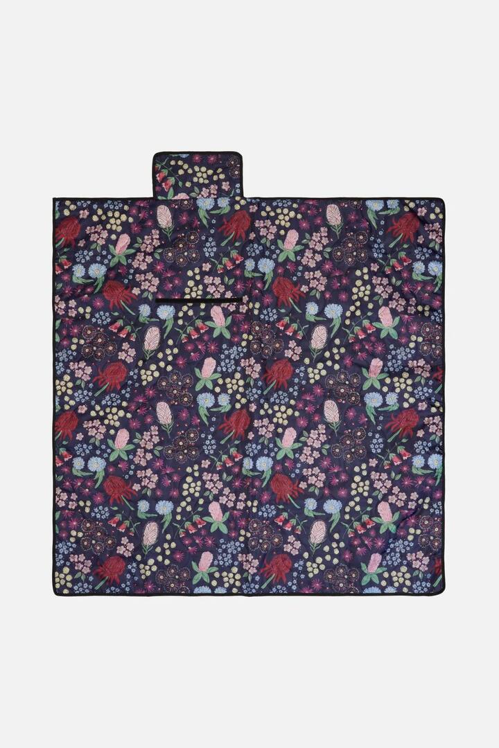 Image of Water Bottles. Productname: Bouquet Picnic Mat in Navy colour by brand - Princess Highway