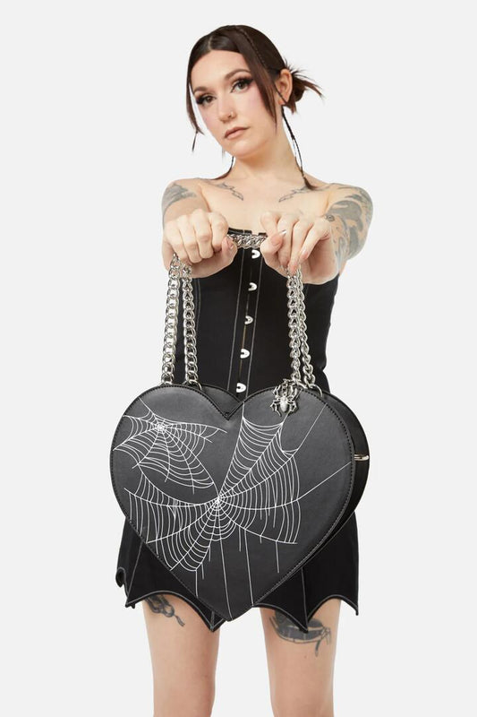 Image of Bags. Productname: Spider Charm Cobweb Bag in Black colour by brand - Black Friday