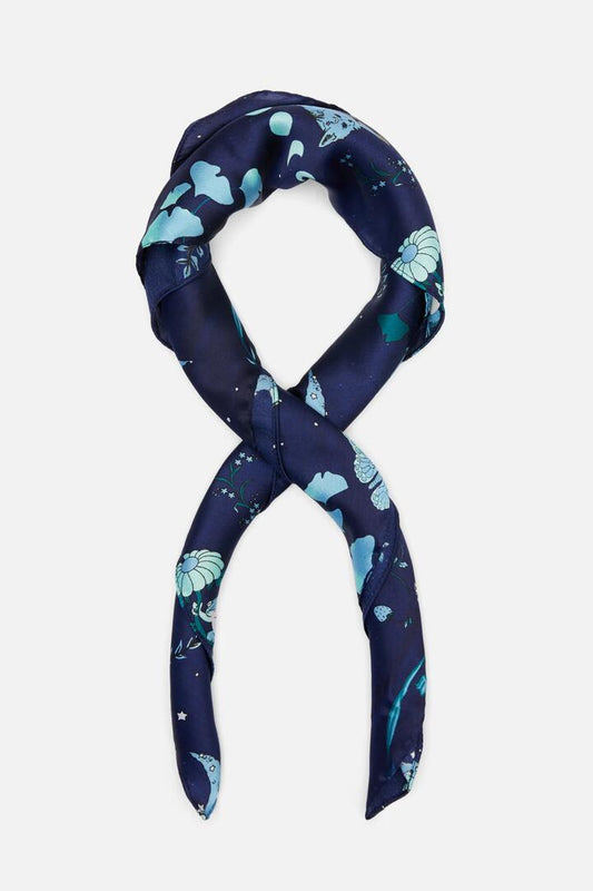 Image of Accessories. Productname: Nocturnal Satin Scarf in Navy colour by brand - Black Friday