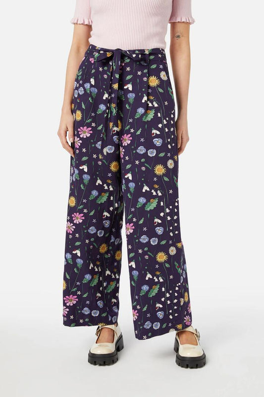 Image of a model wearing Pants. Productname: Spring Garden Pant in Navy colour by brand - Princess Highway