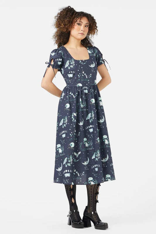 Image of a model wearing Dress. Productname: Nocturnal Dress in Multi colour by brand - Black Friday