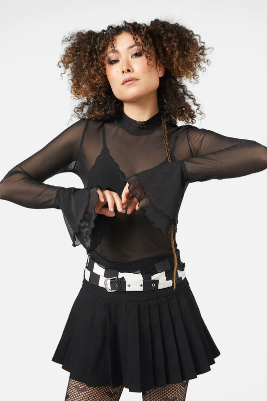 Image of a model wearing Tops. Productname: Aura Top in Black colour by brand - Black Friday