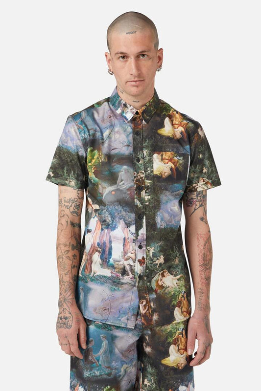 Image of a model wearing Tops. Productname: Love In Idleness SS Shirt in Multi colour by brand - Black Friday