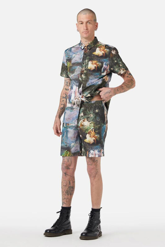 Image of a model wearing Shorts. Productname: Love In Idleness Trunk in Multi colour by brand - Black Friday