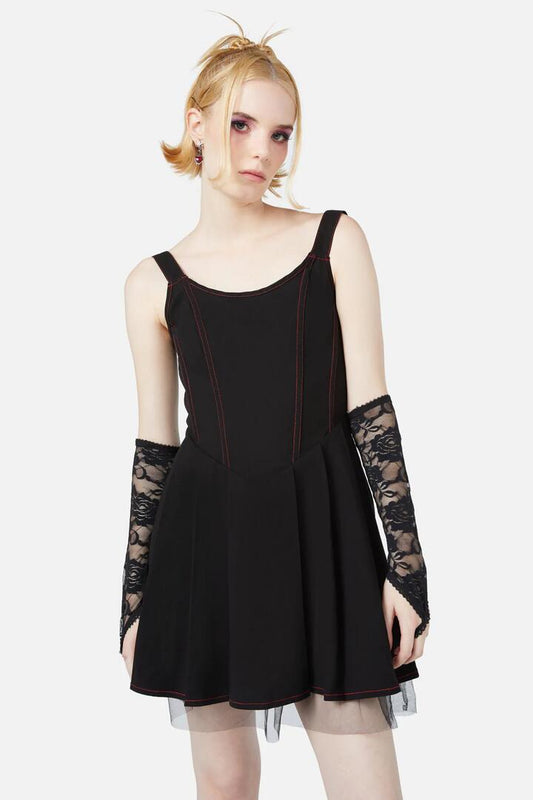 Image of a model wearing Dress. Productname: Cadre Cat Dress in Black colour by brand - Black Friday
