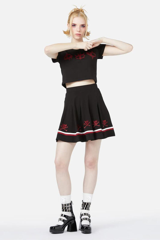 Image of a model wearing Skirts. Productname: Cadre Cat Skirt in Black colour by brand - Black Friday