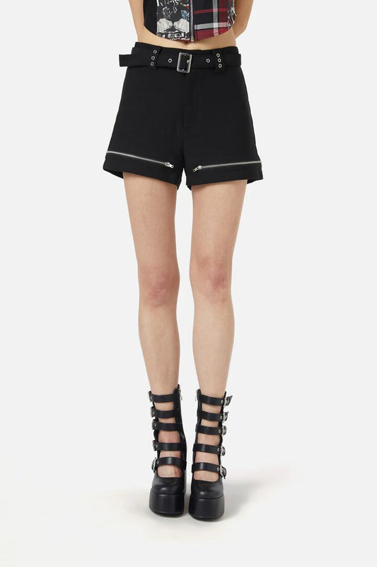 Image of a model wearing Shorts. Productname: Scaredy Cat Short in Black colour by brand - Black Friday