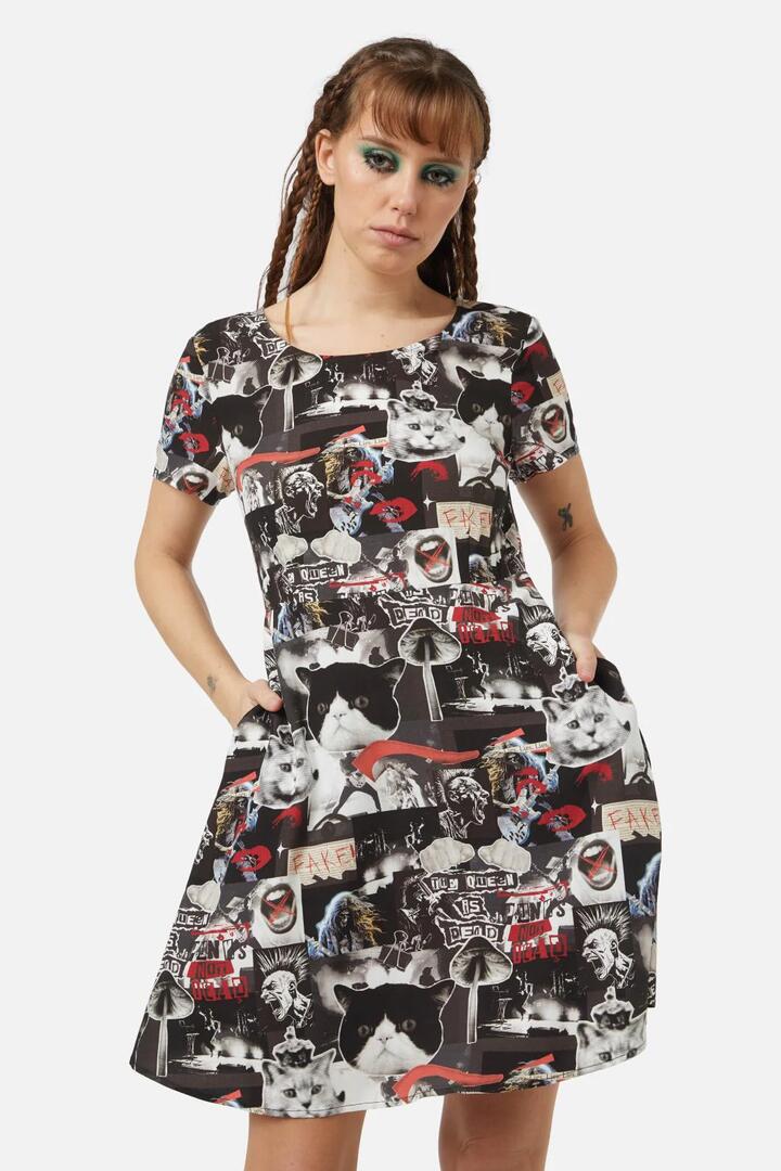 Image of a model wearing Dress. Productname: Anakitty Dress in Black colour by brand - Black Friday