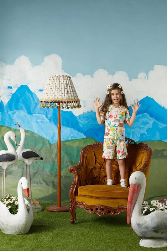 Image of a model wearing Shorts. Productname: Koala Bear Kids Shorts in Cream colour by brand - Princess Highway Kids