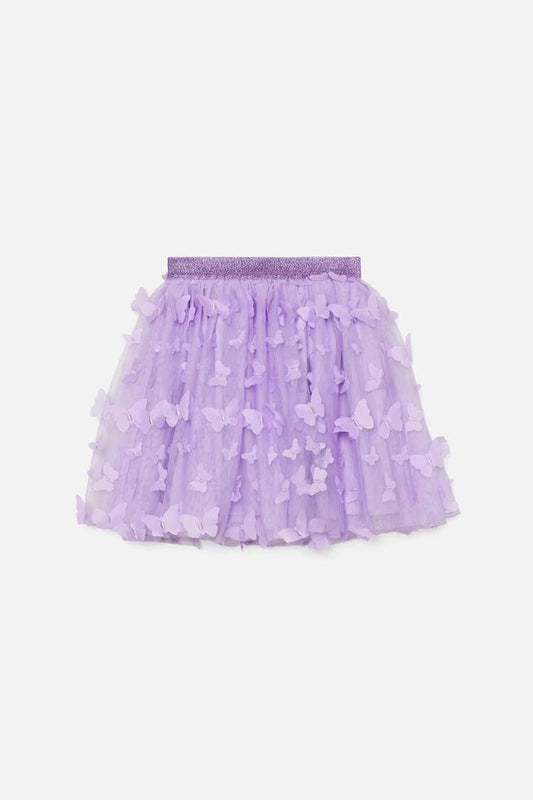 Image of a model wearing Skirts. Productname: Wings Kids Mesh Skirt in Lilac colour by brand - Princess Highway Kids