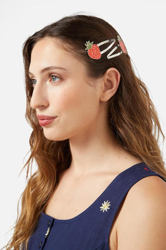 Image of Hair Accessories. Productname: La Fraise Hair Clips in Red colour by brand - Princess Highway