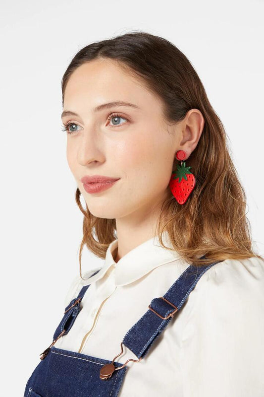 Image of Earrings. Productname: Strawberry Earrings in Red colour by brand - Princess Highway